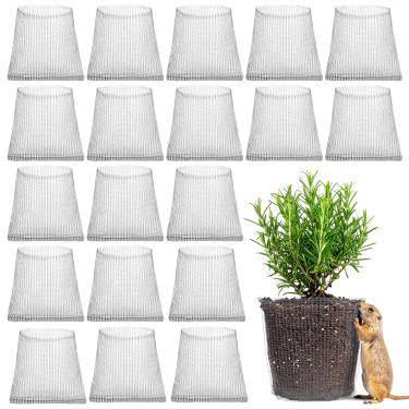 Imagem de MAQUITA 20 pacotes de cestas de gopher, malha de metal de aço inoxidável de 1 galão para proteger a raiz da planta de esquilos, toupeiras e ratazanas