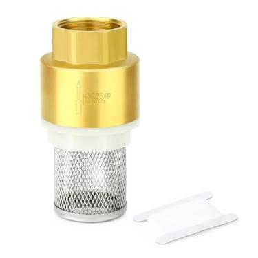 Imagem de GASHER 1 válvula de pé de latão com filtro, válvulas de retenção de rosca fêmea de 3,5 cm, para bomba de água, irrigação, sistema de tubulação industrial
