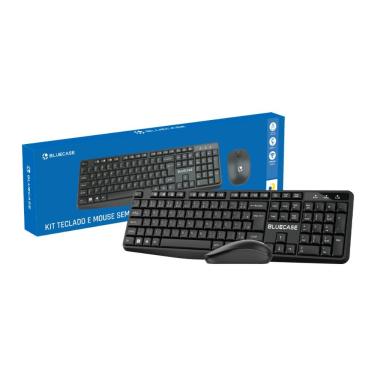 Imagem de Kit Teclado e Mouse sem Fio Bluecase - ABNT2 - 2400dpi - Preto - BMTW01