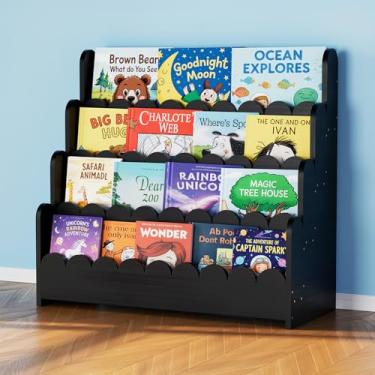 Imagem de SpaceAid Estante recortada de 4 camadas, estante Montessori para crianças, organizador de livros de madeira, móveis para salas de crianças, sala de jogos, berçário e sala de aula, 75 cm de largura