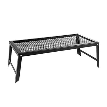 Imagem de Mesa de churrasco para caminhada ao ar livre queimador de mesa de churrasco fogão mesa dobrável churrasqueira acampamento fogueira portátil (cor: preto, tamanho: 55 x 30 cm)