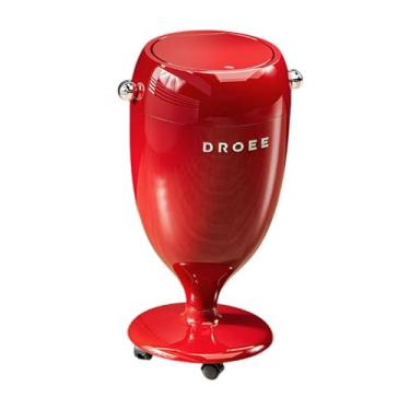 Imagem de Generic Lixeira com tampa e rodas, alta, grande capacidade, móvel, com tampa de pressão para cozinha, banheiro, garagem, Vermelho