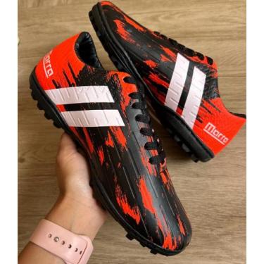 Imagem de Chuteira Society - Marra Calcados, Laranja, Preto, Branco, 40