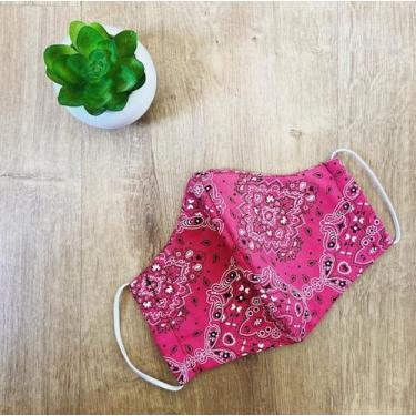 Imagem de Máscara Bandana Rosa 100% Algodão - Máscara Ok