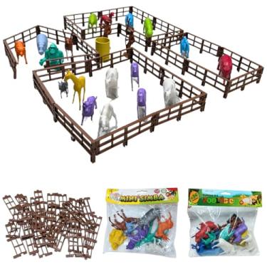 Imagem de Animais Zoologico Brinquedo Plástico Safari Cerca Cerquinha
