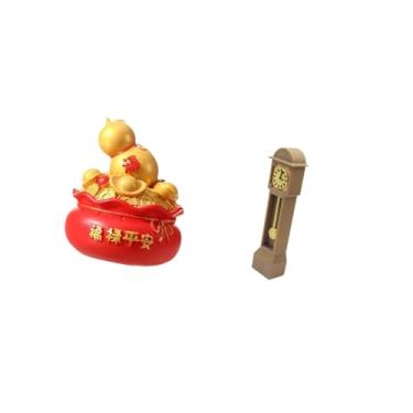 Imagem de Fenteer Ornamento de Cornucópia para Bacia de de Festival E Relógio de Pêndulo em Miniatura, Decoração Vintage para Sala de Estar, Presente de Inaugur