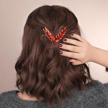 Imagem de Grampo de cabelo de strass vermelho para mulheres, elegante prendedor de cabelo para noiva, acessório de cabeça brilhante