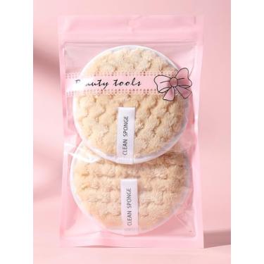 Imagem de 2 unidades de almofadas removedoras de maquiagem reutilizáveis para remover maquiagem diária de maneira suave e eficaz, incluindo base, rímel, sombra e batom (damasco)