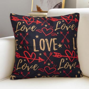 Imagem de Almofada decorativa de pelúcia macia para o Dia dos Namorados, presente romântico para casais, preto