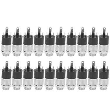 Imagem de Tomada fêmea de fone de ouvido de 3,5 mm, pacote com 20, plugue de áudio e vídeo estéreo com porca de parafuso para computador, TV, eletrodomésticos, estrutura leve e precisa