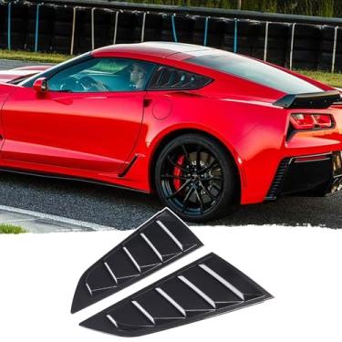 Imagem de Protetor solar de janela lateral Winshield para acessórios externos Chevy Corvette C7, capa de janela lateral de favo de mel de design personalizado, material de liga de alumínio fino preto fino, 2