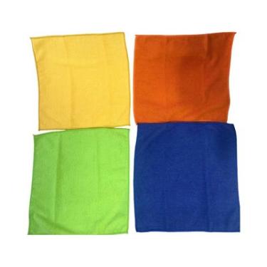 Imagem de Conjunto com 4 Panos Microfibra Azul, Verde, Amarelo e Laranja - Casual Home