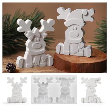 Imagem de Moldes de resina de silicone de rena de Natal, moldes de resina para decoração de Natal em família, presentes, nomes de lugares de mesa, festas de inverno