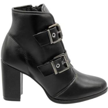 Imagem de Bota Salto Alto Moleca Fivelas Ajustaveis Napa Genebre Feminina-Feminino