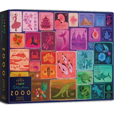 Imagem de Elena Essex Quebra-cabeça de 2000 peças - coleção de selos, quebra-cabeça de 2000 peças para adultos, gradiente colorido arco-íris, tamanho 99 x 76 cm