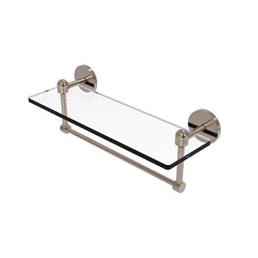 Imagem de Prateleira de vidro Allied Brass TA-1TB/16-PEW com barra de toalha, 40,6 cm x 12,7 cm