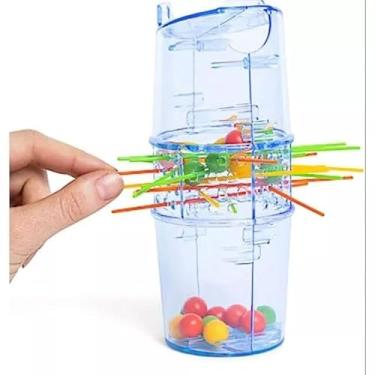 Imagem de Kit jogos infantil educativos pedagogicos Jogo de tabuleiro Caiu Perdeu Torre de Blocos Madeira mdf presente brinquedo criança 5 anos menino menina + Tira Vareta Tubo Pega Varetas Art Brink