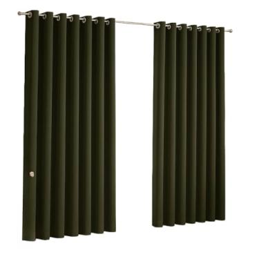 Imagem de Cortina Para Sala Ou Quarto Grande 3,00x2,50 metros Ideal Sala Quarto Escritório Porta (Verde Militar)