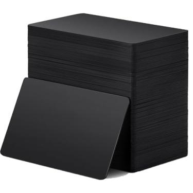 Imagem de Pacote com 250 cartões de PVC em branco premium, cartões de plástico preto de qualidade gráfica Lumanious CR80 30 Mil (CR8030) para a maioria das impressoras de crachá de identificação com foto