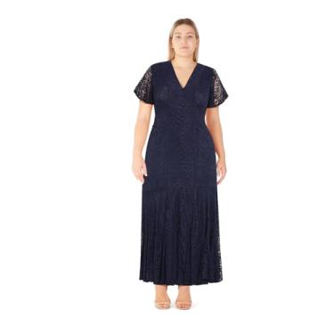 Imagem de City Chic Vestido feminino plus size - renda Margo, Azul marino, 54