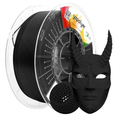 Imagem de yxpolyer Filamento de impressora 3D PLA Pro PLA flexível preto para impressão de basquete sem ar, leve de alta elasticidade macia PLA 1,75 mm 1 kg com carretel de PC reutilizável - compatível com a