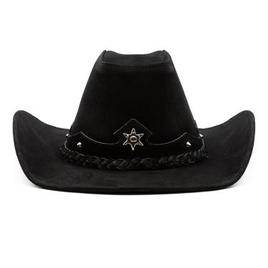 Imagem de Chapeu Country Couro Americano Australiano Aba Arame em Aço Barretos Rodeio Western Boiadeira