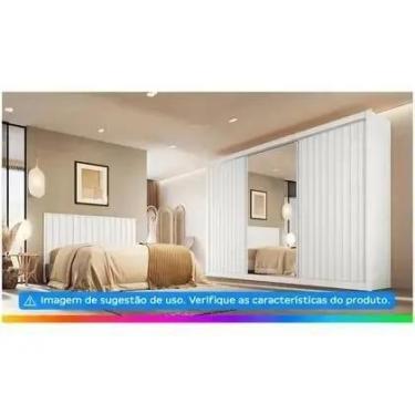 Imagem de Guardaroupa Casal com Espelho 3 Portas de Correr 6 Gavetas Móveis Euro