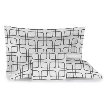 Imagem de Jogo de Cama King Size 4 Peças 300 Fios Algodão Suave Macio - Nova Amé