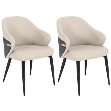 Imagem de Kit 2 Cadeiras de Jantar Estofada Milano Design Italiano com Encosto E