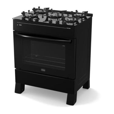 Imagem de Fogão 5 Bocas A Gás Realce Smart Glass CR222 Preto Bivolt