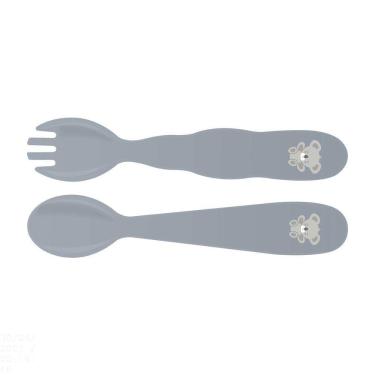 Imagem de Jogo De Talheres Infantil Tramontina Le Petit Cinza 02 Peças Tramontina