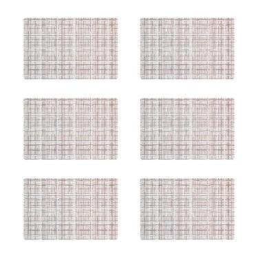 Imagem de Jogo Americano Copa E Cia 6 Peças Pp Flex Xadrez Areia