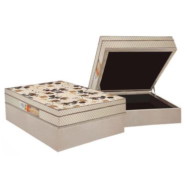 Imagem de Cama Box Baú Casal: Colchão Anatômico Polar D28 / EP Orthoface Firme + Base CRC Suede Clean(138x188)