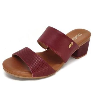 Imagem de Tamanco Salto Bloco Usaflex Couro com Elástico-Feminino