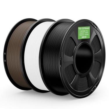 Imagem de DEEPLEE Filamento PLA+ 2.0 de 1,75 mm, filamento de impressora 3D de resistência mais forte, preto, branco, marrom, 3 kg, filamento de impressora 3D PLA Plus, filamento PLA+ de alta velocidade para a