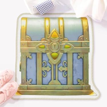 Imagem de Allenjoy Tapete de banheiro Treasure Quest de 78 cm x 74 cm, tapete com cadeado e chave, antiderrapante, lavável