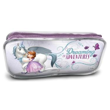 Imagem de Estojo Escolar VMP RF16 Licenciado Disney Princesinha Sofia – Compartimento Unico com Zíper Reforçado para Canetas, Lápis e Acessórios Escolares.