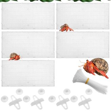 Imagem de 5 peças faça-você-mesmo caranguejo eremita escada brinquedo escalada acessórios de tanque de parede decoração de aquário