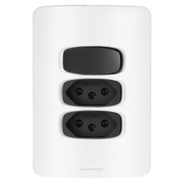 Imagem de Conjunto 1 Paralelo + 2 Tomadas 20A - Gracia Branco / Preto - Alumbra