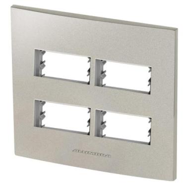 Imagem de Placa 4 Módulos + Suporte 4X4 - Inova Titanium - 85581 - Alumbra