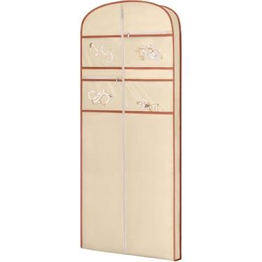 Imagem de Bolsa de roupa de 182 cm para viagem para pendurar roupas armazenamento capa de terno pendurado com zíper e armazenamento de acessórios para casacos, vestidos, ternos