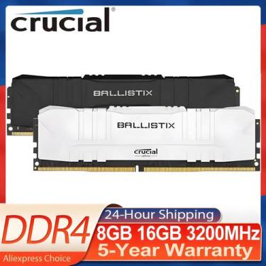 Imagem de Memória RAM Crucial DDR4 3200MHz 16GB 32GB Ballistix Platinum Para Des
