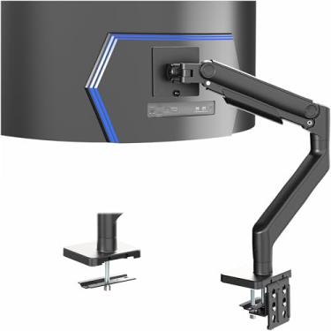 Imagem de VIVO Braço de tensão de monitor ultra amplo de alumínio resistente para telas de até 49 polegadas, comporta 20 kg, suporte de mesa premium projetado para Samsung Odyssey G9 e mais, preto, STAND-V101V