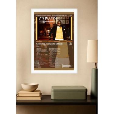 Imagem de Quadro Decorativo Akon Konvicted (Colored) Com Vidro Branca Tamanho:21