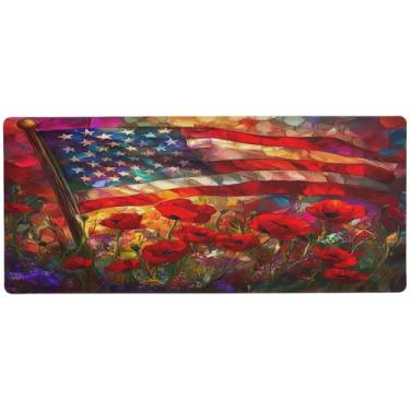 Imagem de SEHANY Tapete de mouse grande com bandeira americana, 90 x 39,9 cm, antiderrapante, para jogos, base de borracha de 3 mm, protetor de mesa, laptop, mesa para jogadores, desktop, escritório e casa