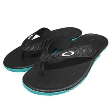 Imagem de Chinelo Oakley Masculino Crowd, 090, Black, Turquoise, 41