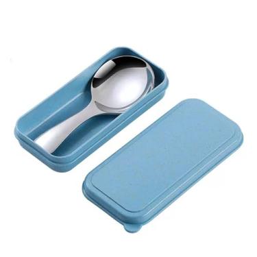 Imagem de Concha de sopa Colher curta de aço inoxidável, concha sopa doméstica, pequena colher redonda chá, arroz para crianças, sorvete(Silver)