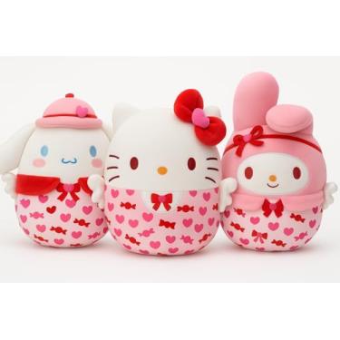 Imagem de Pelúcia Sanrio 20cm – Hello Kitty/Cinnamoroll/My Melody – Modelo Valentine – Super Fofa e Macia – Envio Aleatório (1 Unidade)