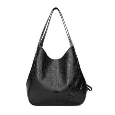 Imagem de Bolsa De Trabalho Feminina Couro Social Bag Moda De Ombro (Preta)