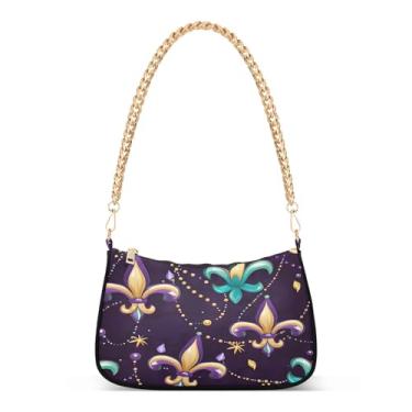 Imagem de CEBUGI Bolsas transversais para mulheres, bolsa de ombro com elementos de carnaval, bolsa de mão elegante com alça de corrente